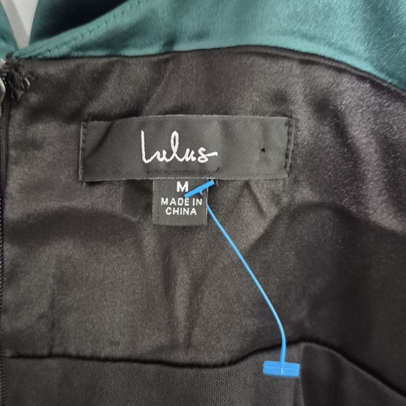 Lulu's Elegant Teal and Black Dress - Picture 4 of 7